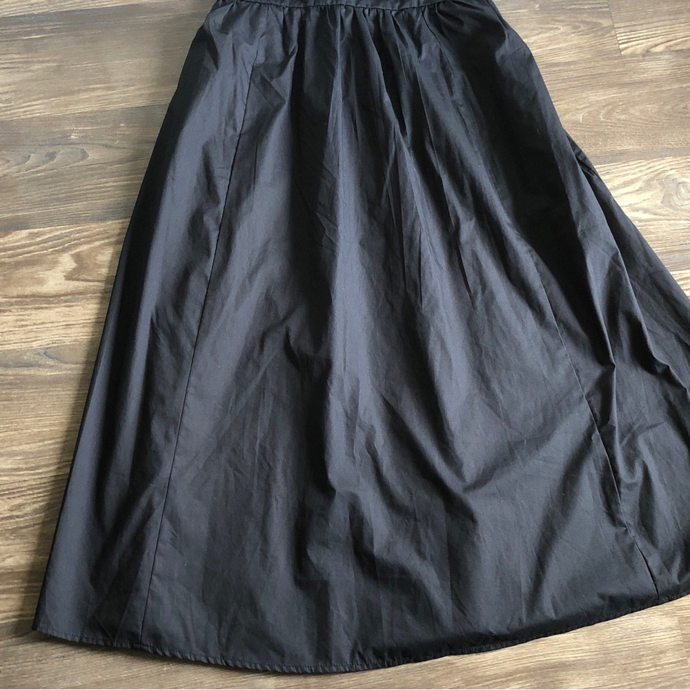 NWT Abercrombie and Fitch Strapless Midi Dress Black Poplin Pleated Ruched - Picture 5 of 15